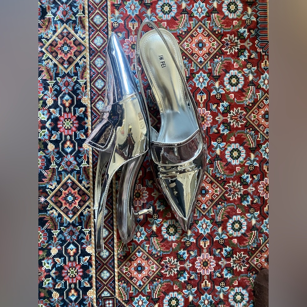JW PEI Silver, Metallic, Kitten Heel Pump